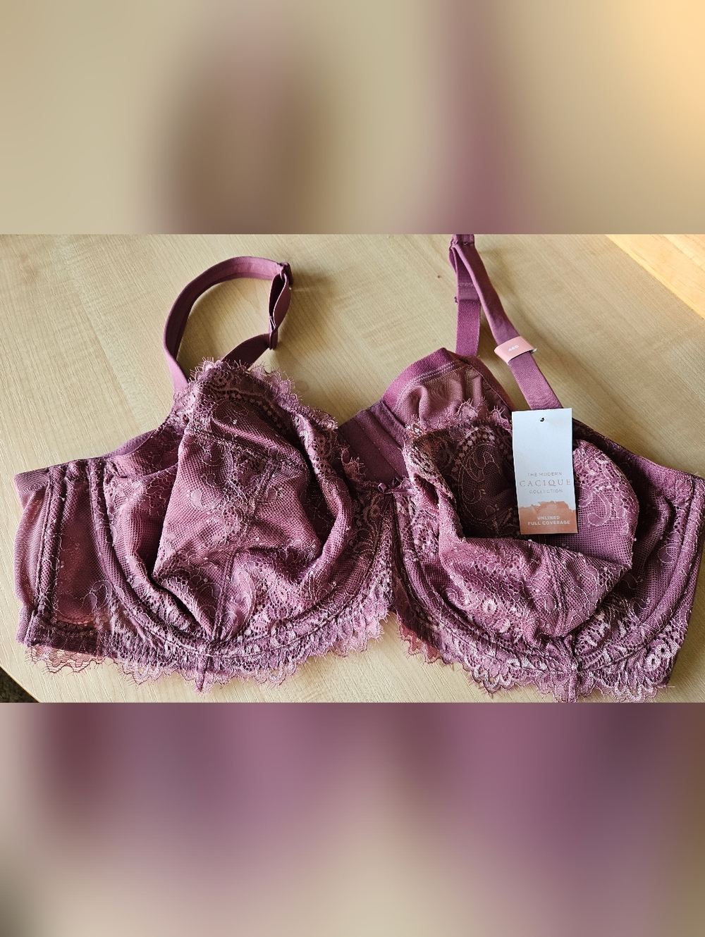 Cacique Lace Underwire Bra - Mauve Plum